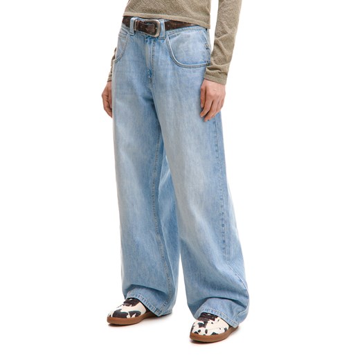 Cropp - Jasnoniebieskie jeansy wide leg - niebieski ze sklepu Cropp w kategorii Jeansy damskie - zdjęcie 179121834