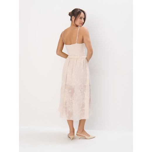 Spódnica Mohito z haftem midi 