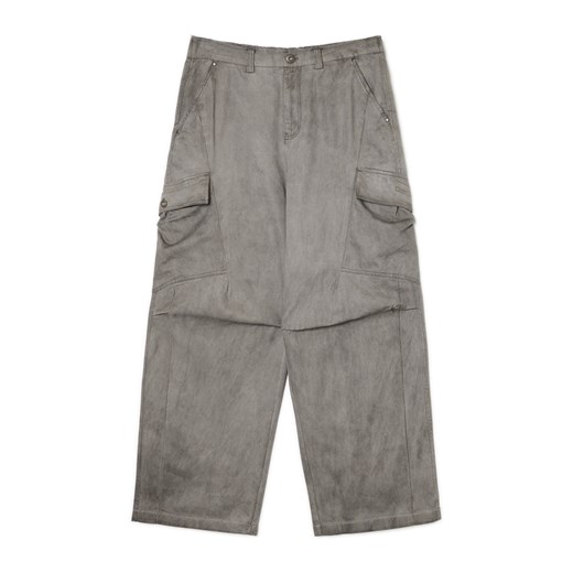 Cropp - Spodnie baggy z kieszeniami cargo na guziki - szary Cropp 30 Cropp