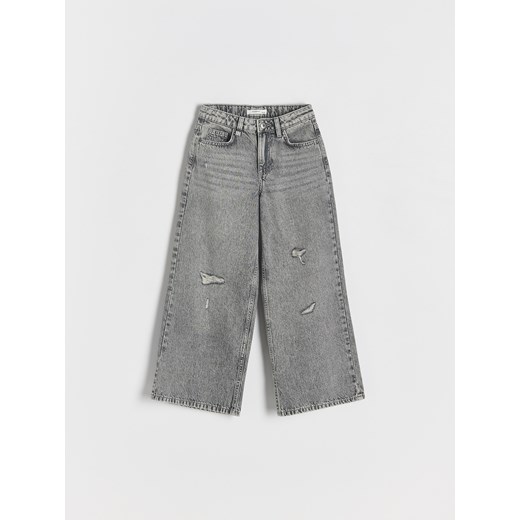 Reserved - Jeansy super wide leg - jasnoszary ze sklepu Reserved w kategorii Spodnie dziewczęce - zdjęcie 179125270