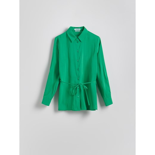 Reserved - Koszula z wiązaniem z modalu - zielony Reserved L Reserved