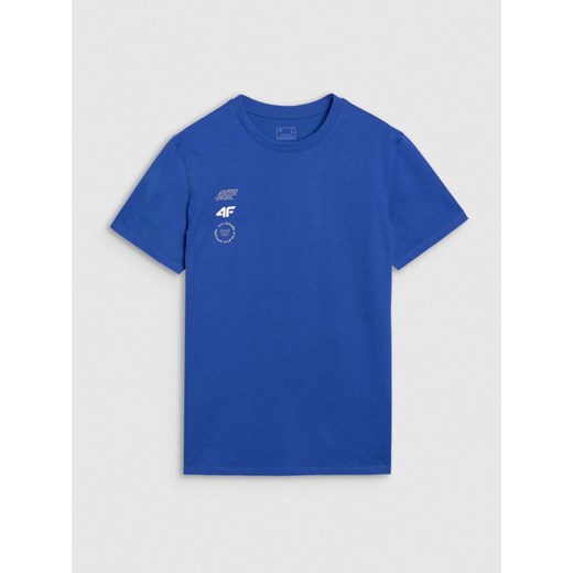 Męski t-shirt z nadrukiem 4F 4FRSS25TTSHM2850 - niebieski ze sklepu Sportstylestory.com w kategorii T-shirty męskie - zdjęcie 179127854