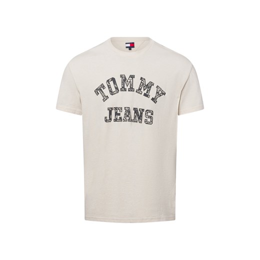 Tommy Jeans Koszulka męska Mężczyźni Bawełna beżowy nadruk ze sklepu vangraaf w kategorii Bluzki damskie - zdjęcie 179128260