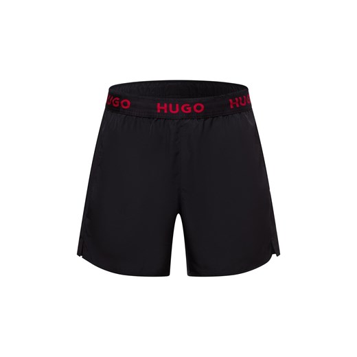 HUGO Męskie kąpielówki - TAP Mężczyźni Sztuczne włókno czarny jednolity ze sklepu vangraaf w kategorii Kąpielówki - zdjęcie 179128261
