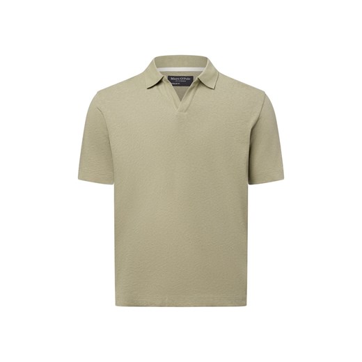 Marc O'Polo Męska koszulka polo z zawartością lnu Mężczyźni Bawełna trzcinowy jednolity ze sklepu vangraaf w kategorii T-shirty męskie - zdjęcie 179128272