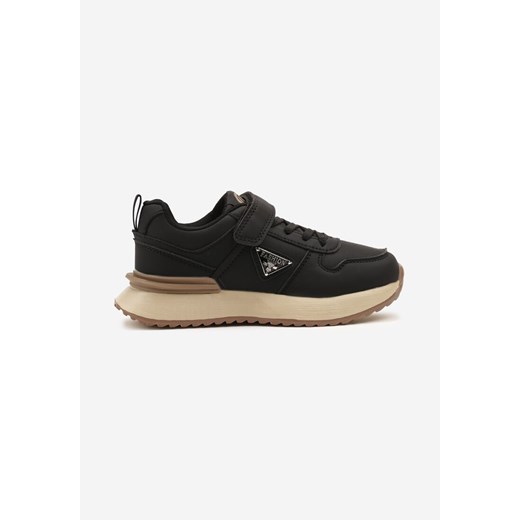 Czarne Buty Sportowe Sneakersy Clibee z Trójkątną Aplikacją Jenalissea ze sklepu born2be.pl w kategorii Buty sportowe dziecięce - zdjęcie 179128541
