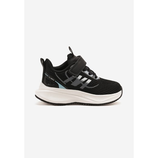 Czarno-Białe Buty Sportowe Sneakersy z Rzepem na Piankowej Podeszwie Naissina ze sklepu born2be.pl w kategorii Buty sportowe dziecięce - zdjęcie 179128571