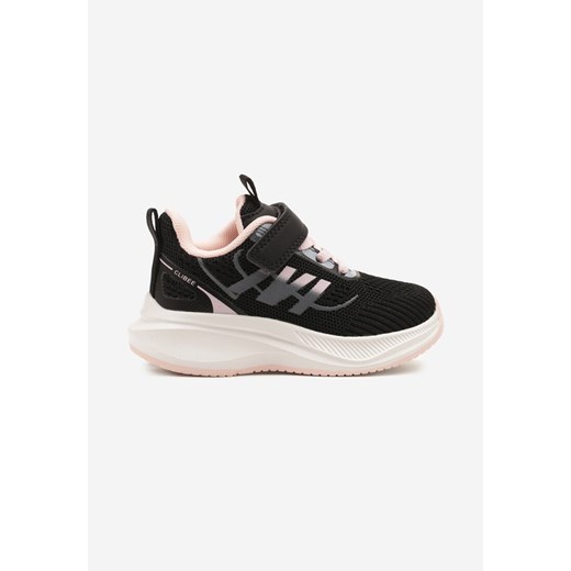 Czarno-Różowe Buty Sportowe Sneakersy z Rzepem na Piankowej Podeszwie Naissina ze sklepu born2be.pl w kategorii Buty sportowe dziecięce - zdjęcie 179128574