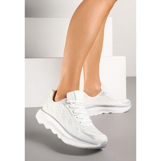 Białe Sneakersy na Piankowej Podeszwie z Geometrycznymi Zdobieniami Uliolisa ze sklepu born2be.pl w kategorii Buty sportowe damskie - zdjęcie 179128692