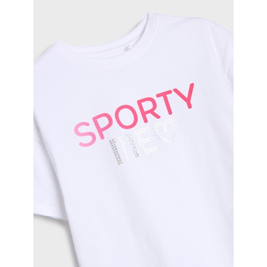 Sinsay - Koszulka Active - biały Sinsay 134 Sinsay