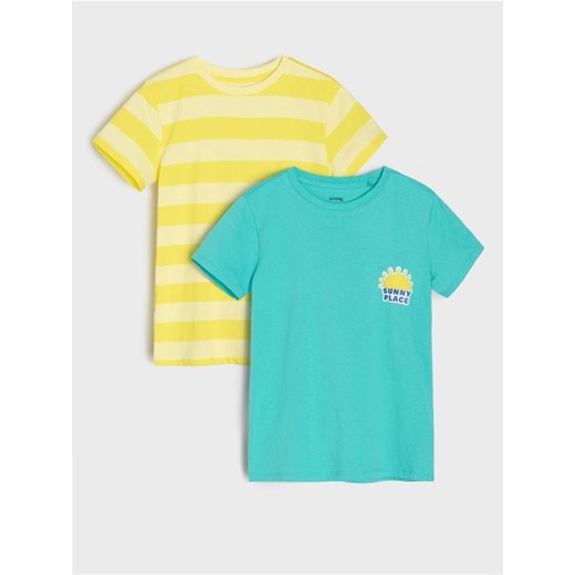 Sinsay - Koszulki 2 pack - turkusowy ze sklepu Sinsay w kategorii T-shirty chłopięce - zdjęcie 179129782