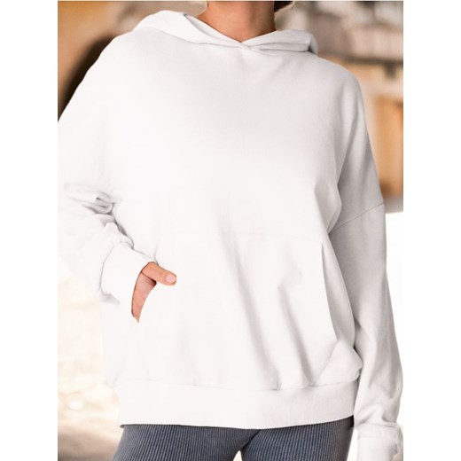 Sinsay - Bluza hoodie z kieszenią - kremowy ze sklepu Sinsay w kategorii Bluzy damskie - zdjęcie 179129881