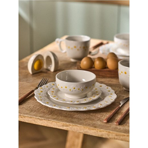 Sinsay - Ceramiczne miseczki z motywem kwiatów 2 pack - biały ze sklepu Sinsay w kategorii Miski - zdjęcie 179129904