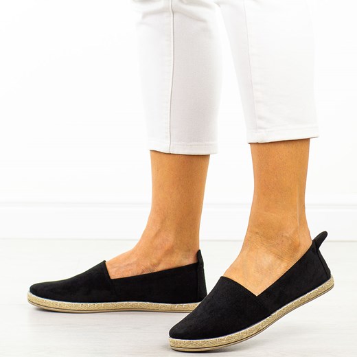 Czarne espadryle damskie, półbuty Potocki 16332 ze sklepu suzana.pl w kategorii Espadryle damskie - zdjęcie 179137293