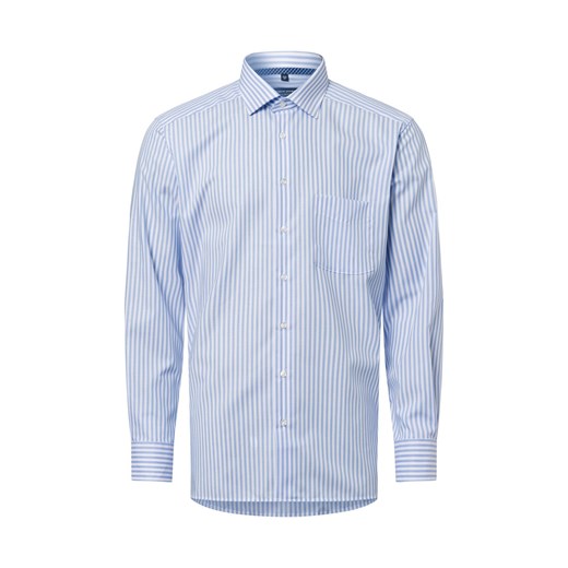 Andrew James Męska koszula biznesowa - non-iron Mężczyźni Regular Fit Bawełna jasnoniebieski w paski ze sklepu vangraaf w kategorii Koszule męskie - zdjęcie 179137430