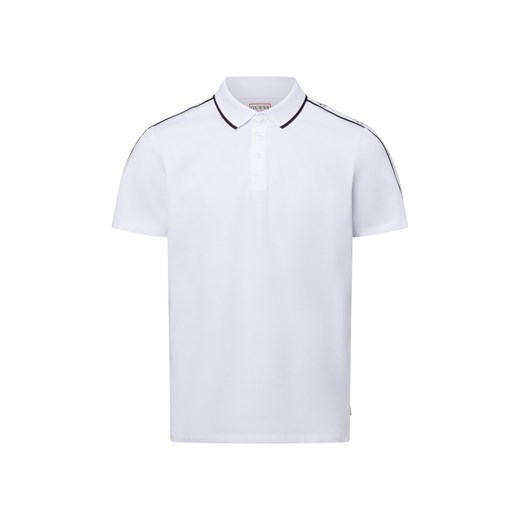GUESS Męska koszulka polo Mężczyźni Bawełna biały jednolity ze sklepu vangraaf w kategorii T-shirty męskie - zdjęcie 179137453