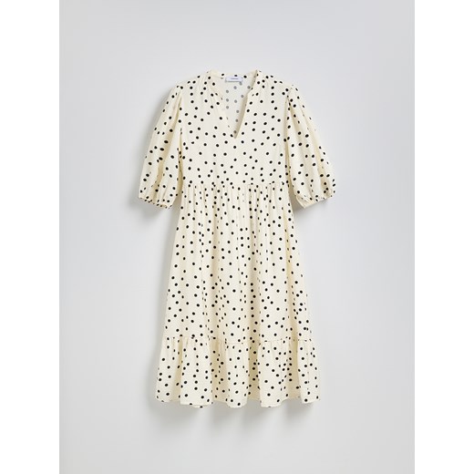 Reserved - Sukienka midi z wiskozy - biały Reserved M Reserved
