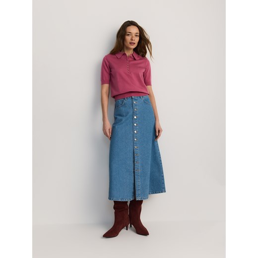 Reserved - Sweter z krótkim rękawem - jasnofioletowy Reserved L Reserved