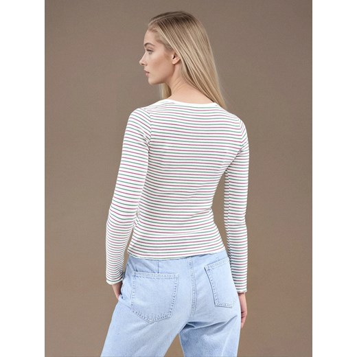 Bluzka damska Sinsay wielokolorowa z długim rękawem bawełniana 