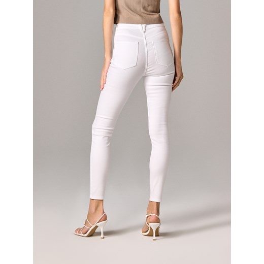 Sinsay - Jeansy super high waist skinny - biały Sinsay 32 Sinsay