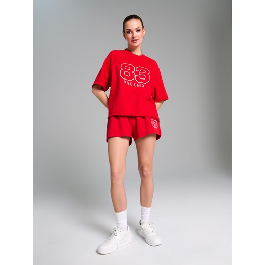 Sinsay - Bluza z krótkim rękawem - czerwony Sinsay L Sinsay