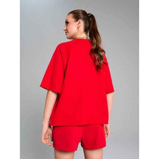 Sinsay - Bluza z krótkim rękawem - czerwony Sinsay XS Sinsay