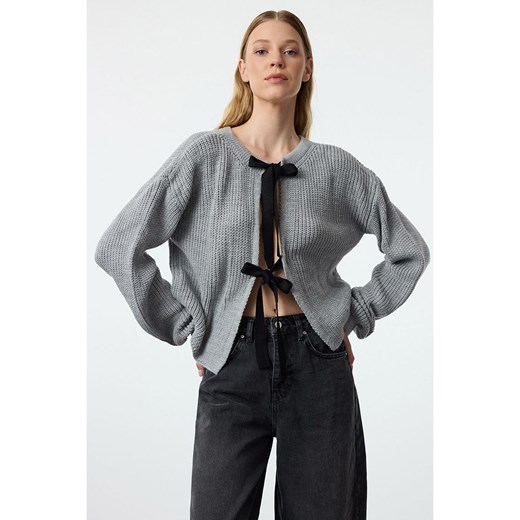 trendyol Kardigan w kolorze szaro-czarnym ze sklepu Limango Polska w kategorii Swetry damskie - zdjęcie 179145442