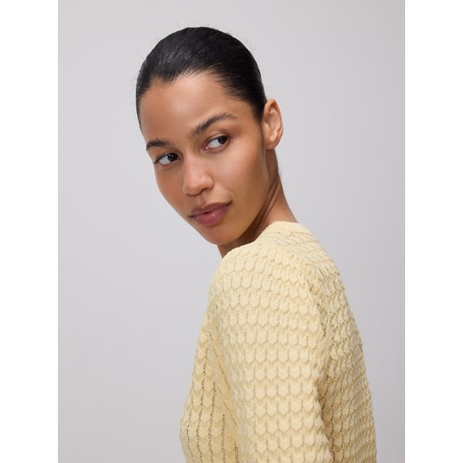Reserved - Strukturalny sweter z wiskozą - jasnożółty Reserved S Reserved