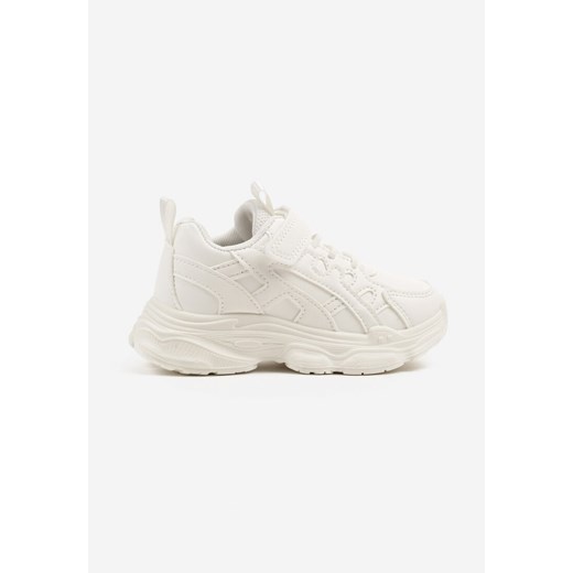 Białe Buty Sportowe Sneakersy Clibee z Tłoczoną Cholewką Nairilit ze sklepu born2be.pl w kategorii Buty sportowe dziecięce - zdjęcie 179146662