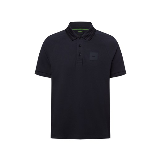 BOSS Green Męska koszulka polo - Paddy Rib Mężczyźni Bawełna granatowy jednolity ze sklepu vangraaf w kategorii T-shirty męskie - zdjęcie 179146850