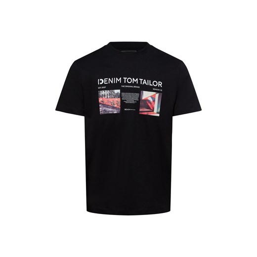 Tom Tailor Denim Koszulka męska Mężczyźni Bawełna czarny nadruk ze sklepu vangraaf w kategorii T-shirty męskie - zdjęcie 179146853