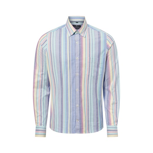 Nils Sundström Męska koszula casual Mężczyźni Slim Fit Bawełna wielokolorowy w paski ze sklepu vangraaf w kategorii Koszule męskie - zdjęcie 179146881