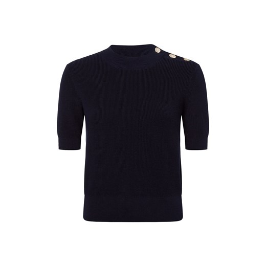 Marie Lund Sweter damski z dzianiny Kobiety Bawełna granatowy jednolity ze sklepu vangraaf w kategorii Swetry damskie - zdjęcie 179146921