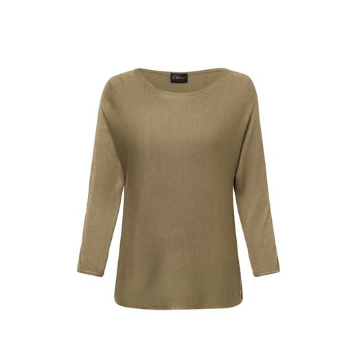 s.Oliver BLACK LABEL Sweter damski z dzianiny Kobiety wiskoza oliwkowy marmurkowy ze sklepu vangraaf w kategorii Swetry damskie - zdjęcie 179146950