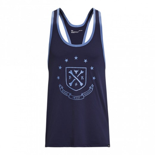 Męski top treningowy Under Armour Project Rock Gym Tank - granatowy ze sklepu Sportstylestory.com w kategorii T-shirty męskie - zdjęcie 179147073