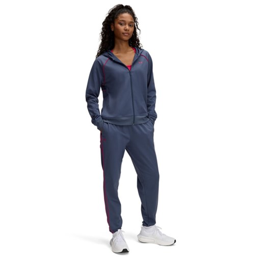 Damski dres komplet treningowy Under Armour UA Rival Tricot Tracksuit HD - granatowy ze sklepu Sportstylestory.com w kategorii Spodnie damskie - zdjęcie 179147390
