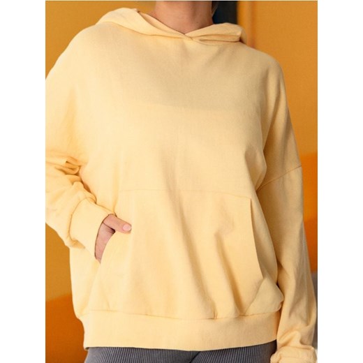 Sinsay - Bluza hoodie z kieszenią - żółty ze sklepu Sinsay w kategorii Bluzy damskie - zdjęcie 179148401