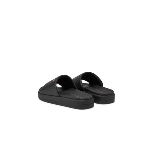 Klapki damskie czarne Tommy Hilfiger płaskie bez zapięcia casual letnie 