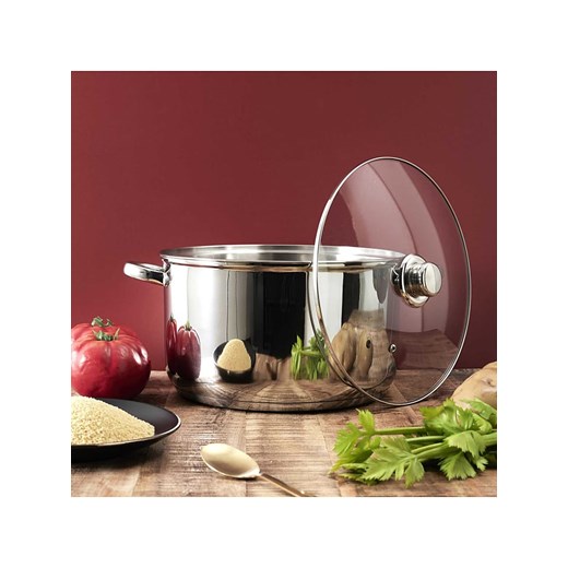COOK CONCEPT Garnek w kolorze srebrnym z pokrywką - Ø 29,4 cm ze sklepu Limango Polska w kategorii Garnki - zdjęcie 179151453