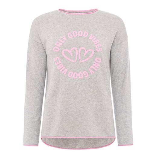 Zwillingsherz Sweter &quot;Only good Vibes&quot; w kolorze szarym ze sklepu Limango Polska w kategorii Swetry damskie - zdjęcie 179152510