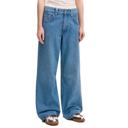 Cropp - Niebieskie jeansy baggy - niebieski Cropp 34 Cropp