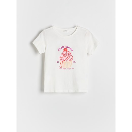 Reserved - T-shirt z nadrukiem - wielobarwny ze sklepu Reserved w kategorii Bluzki dziewczęce - zdjęcie 179159782