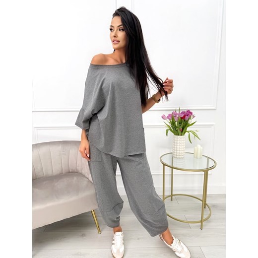 Grafitowy Dresowy Komplet Modnakiecka.pl 46 ModnaKiecka.pl