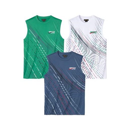 Zestaw 3 podkoszulek z poliestru ze sklepu Atlas For Men w kategorii T-shirty męskie - zdjęcie 179162311