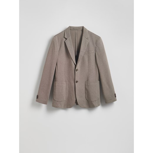 Reserved - Marynarka slim fit z domieszką wiskozy - brązowy Reserved XXL Reserved