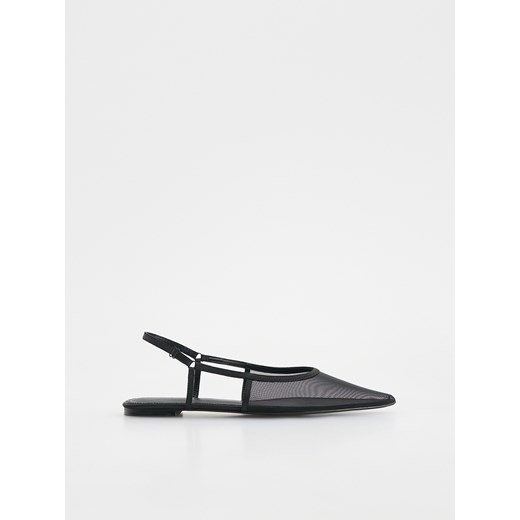 Reserved - Baleriny z odkrytą piętą - czarny ze sklepu Reserved w kategorii Balerinki - zdjęcie 179164163