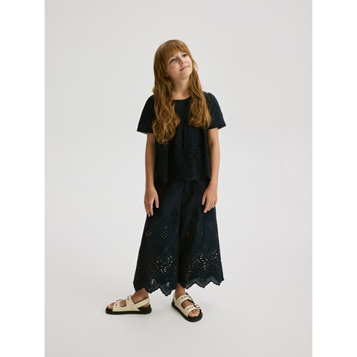 Reserved - Dwuwarstwowe spodnie - granatowy Reserved 128 (7-8 lat) Reserved