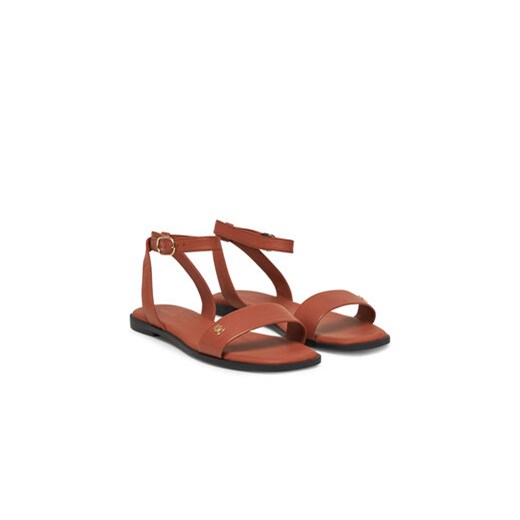 Tommy Hilfiger Sandały Ankle Strap Leather Sandal FW0FW08422 Brązowy Tommy Hilfiger 42 MODIVO