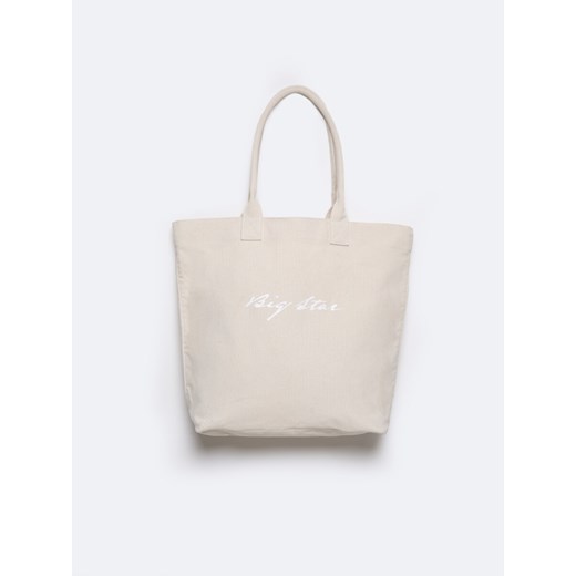 Torebka damska z tkaniny beżowa RR574237 800 ze sklepu Big Star w kategorii Torby Shopper bag - zdjęcie 179168862