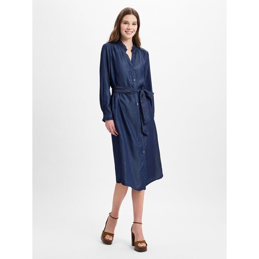 s.Oliver BLACK LABEL Damska sukienka midi Kobiety Lyocell denim jednolity ze sklepu vangraaf w kategorii Sukienki - zdjęcie 179169434